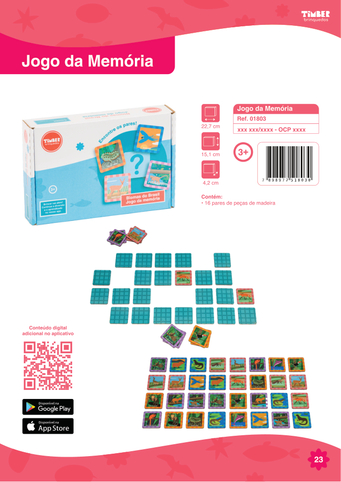 Jogo da Memória, linha Biomas do Brasil.